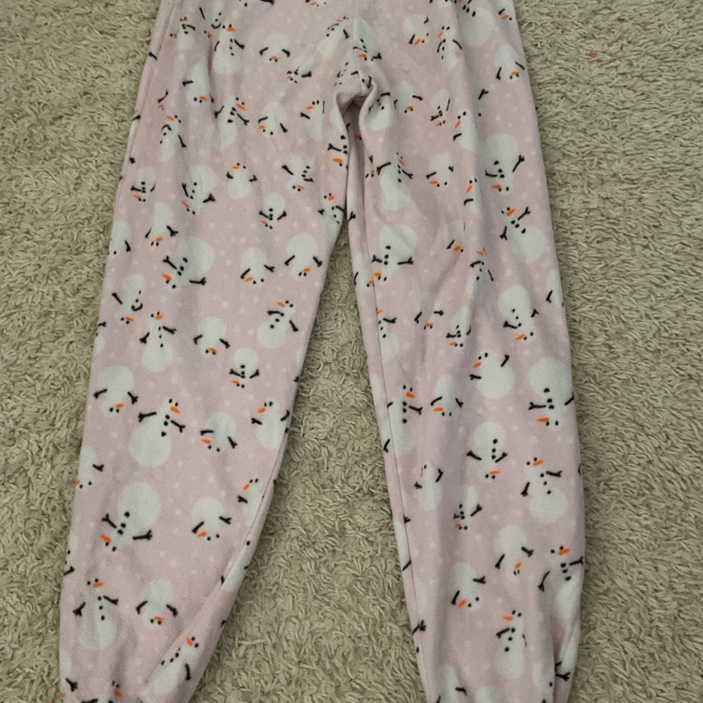 Pink Snowman Kids Pajamas